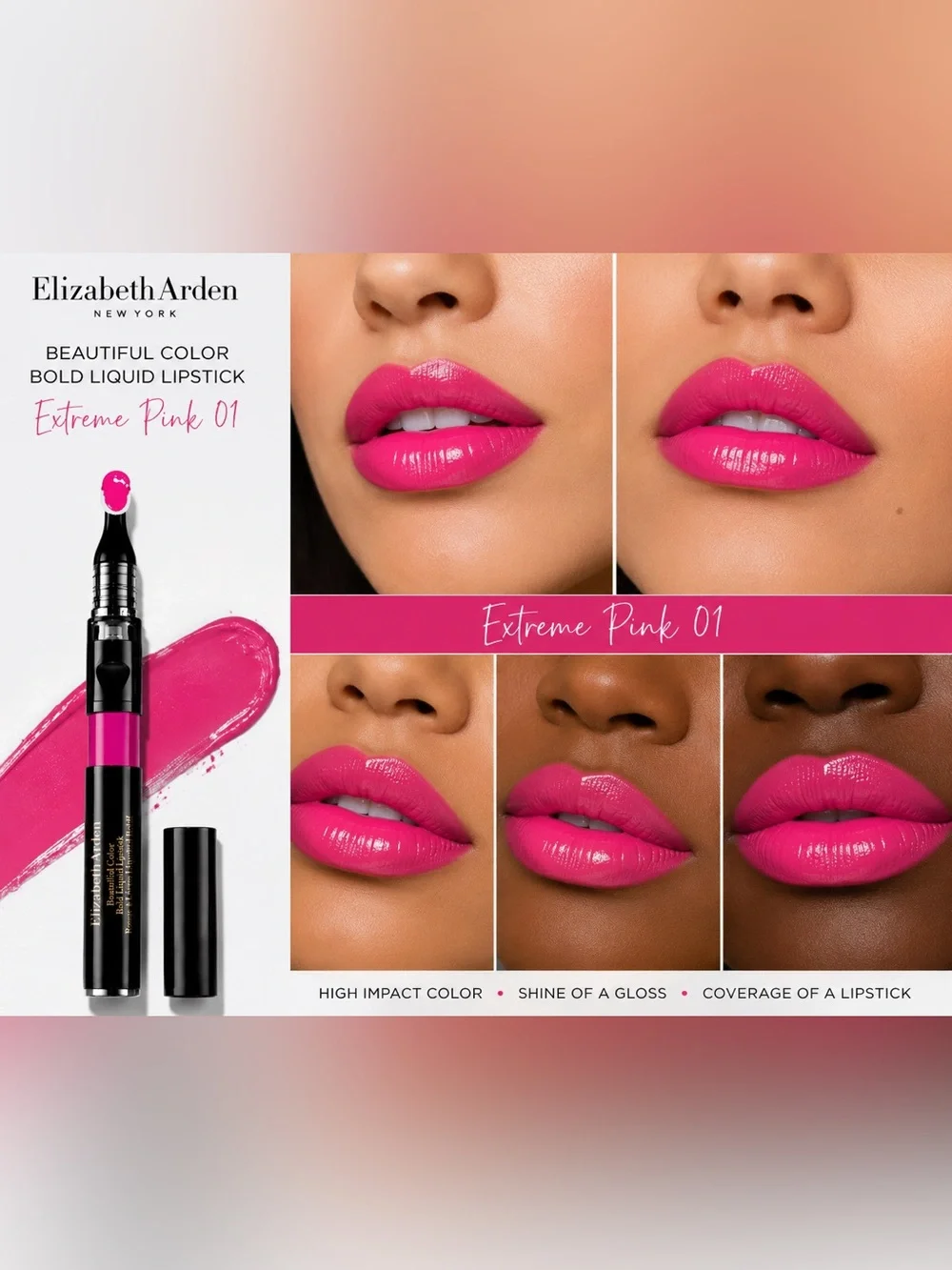 Elizabeth Arden Beautiful Color Bold Liquid Lipstick Extreme Pink 01